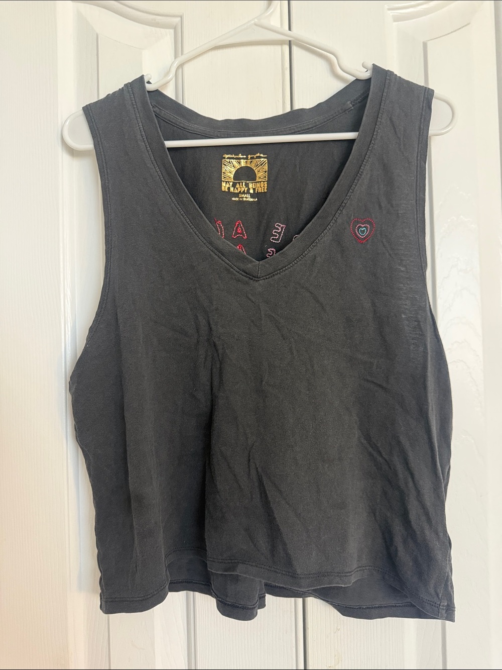 Black V-Neck Sleeveless Tank Top spiritual gangster